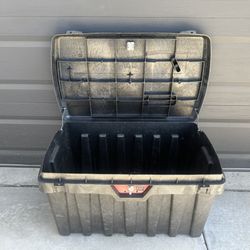 Large Black Plastic Storage Bin Tool Box Chest Tub 