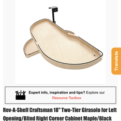 18” blind corner rev-a-shelf