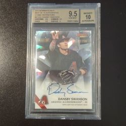2015 Bowman's Best Atomic Refractor RC Dansby Swanson Auto Rookie #27/50 BGS 9.5/10