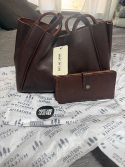 Portland leather goods Verona bag and wallet