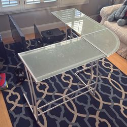 Tempered Glass L Shaped Desk