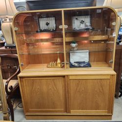 Copenhagen Vintage MCM Lighted Display Cabinet