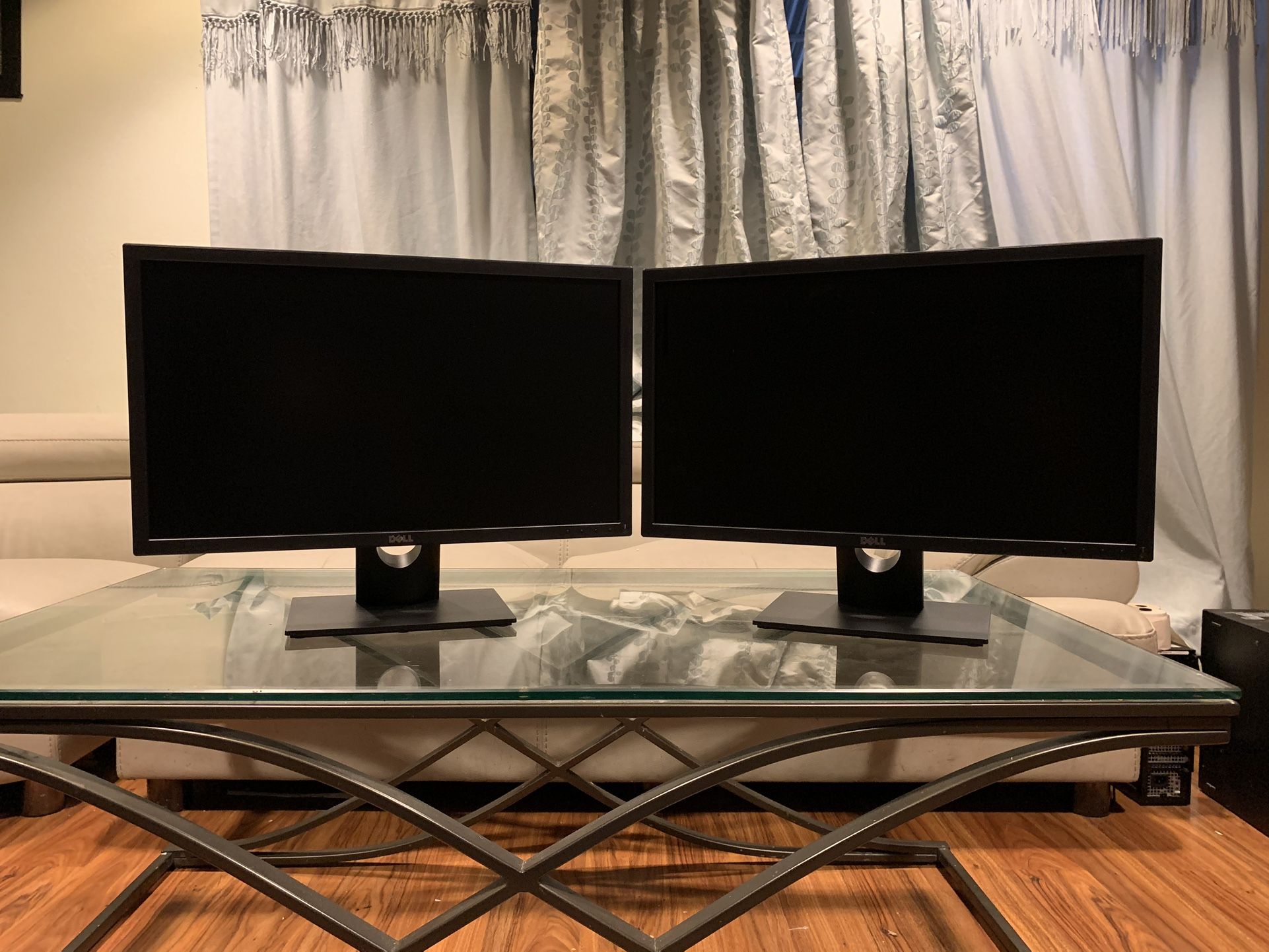 Two ( dual ) DELL E2417H 24” flatscreen widescreen Full HD 1080p VGA DP comfort display computer monitors