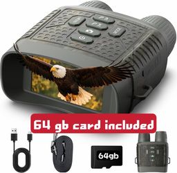 4K Digital Night Vision Binoculars 48MP Video Camera IR Goggles w/32GB TF Card USB Rechargeable Hunting Camping