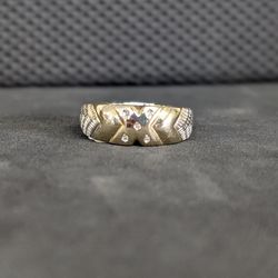 14kt Two Tone Gold & Diamond Ring