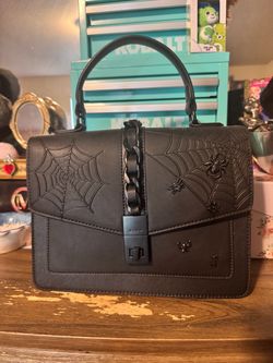 Aldo Black Spider Web Satchel Handbag