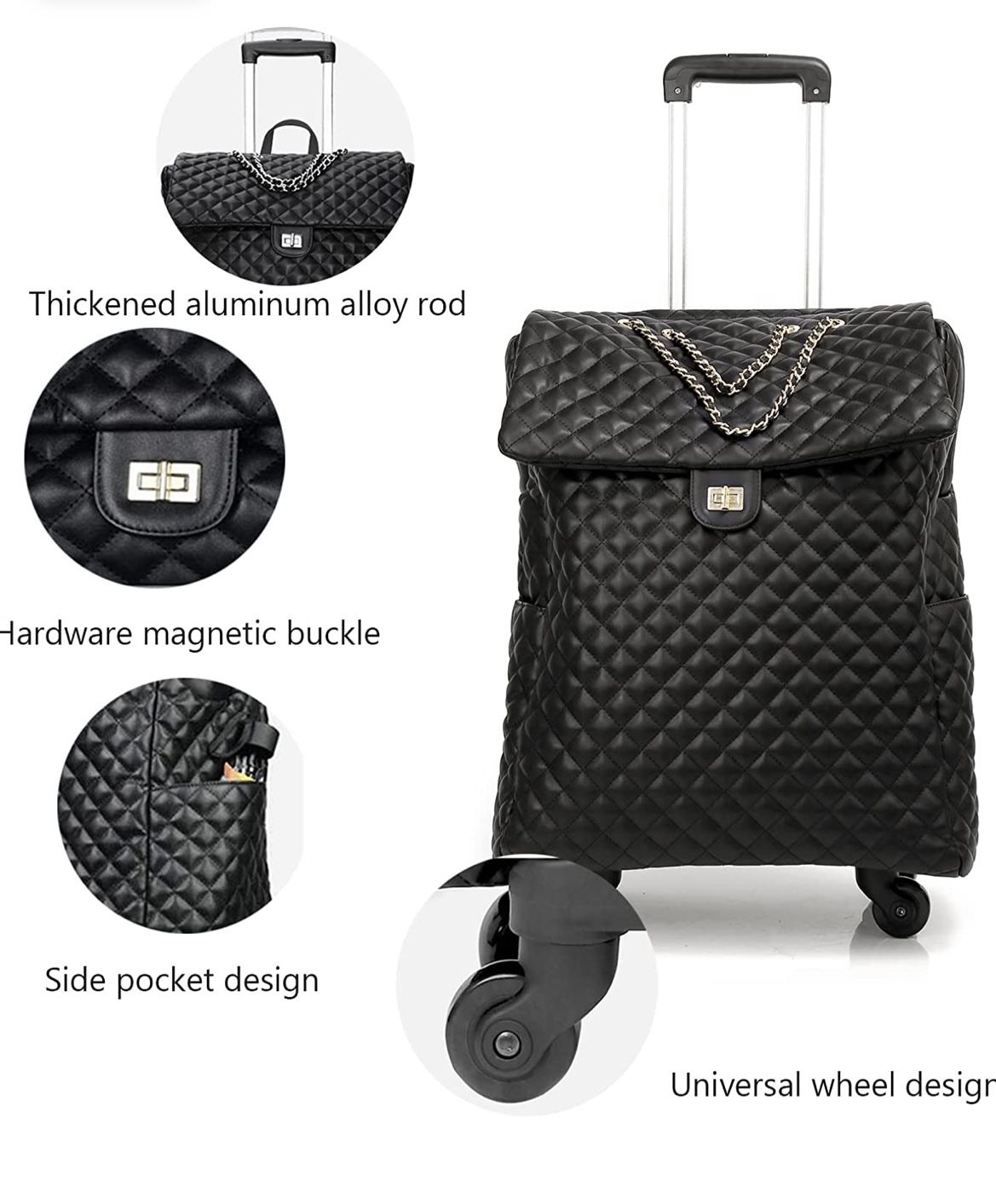Women's Fashionable Underseat Leather Travel Bag