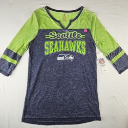 Seahawks Girls Teen Burnout Top XS New