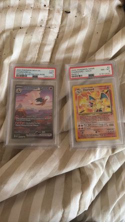 Charizard Base Set 2 psa 8 & Charizard 151 psa 9