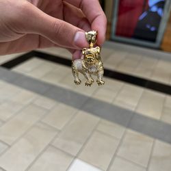 10k Gold English Bulldog Pendant Plated