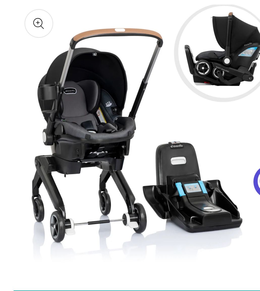 Evenflo SHYFT DUALRIDE INFANT CAR SEAT STROLLER COMBO WITH CARRYALL STORAGE