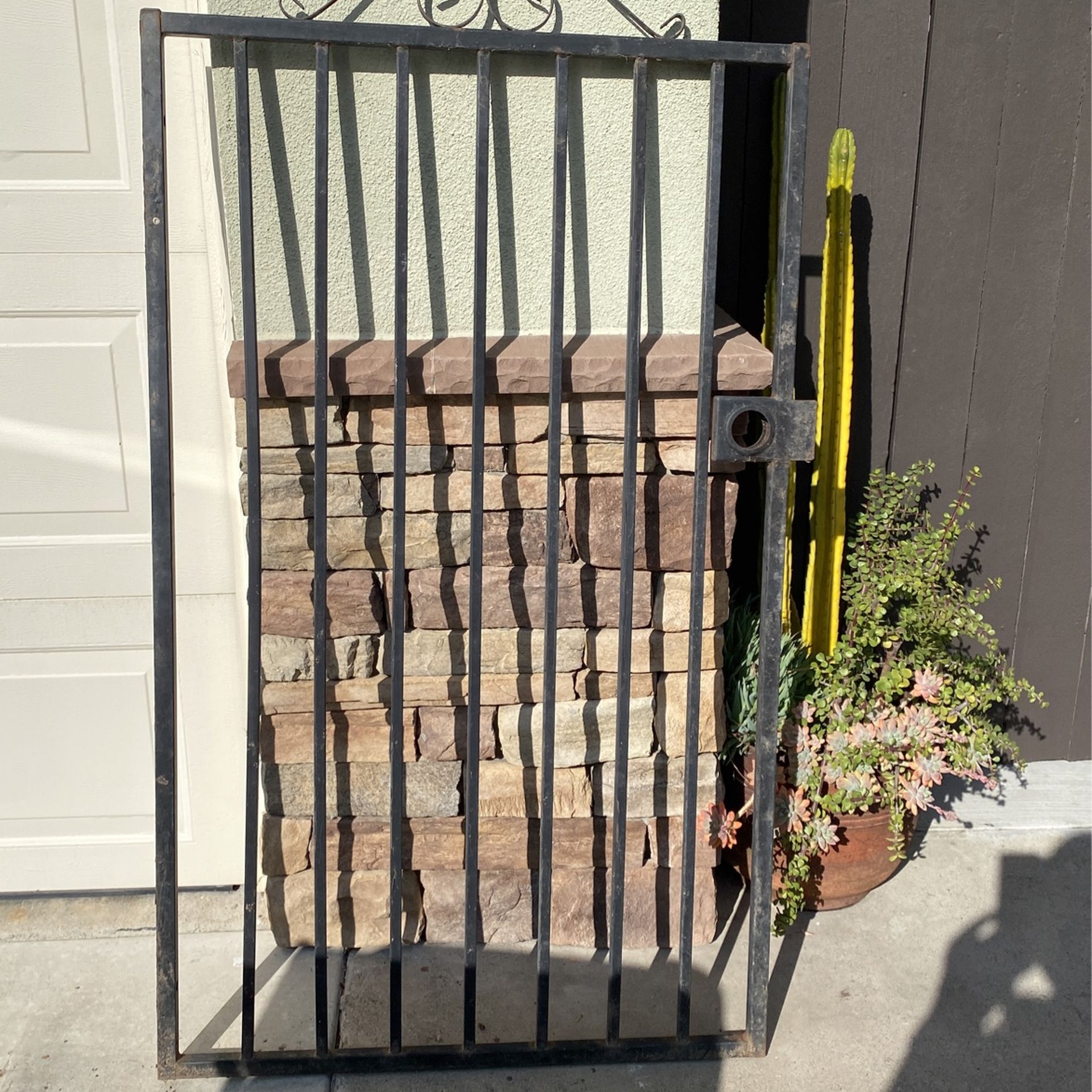 Wrought Iron Gate with Lock Box 34 Inches Wide By 64 Inches Tall
