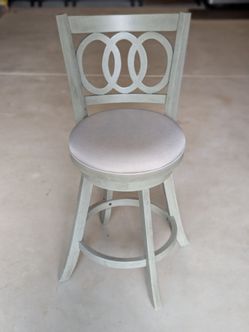 Hillsdale Furniture Swivel Counter Stool — Distressed Gray/White, Triple-Ring Back