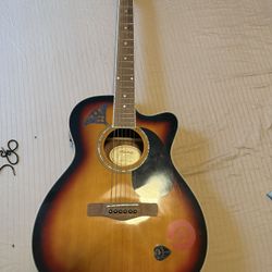 Mitchell Acoustic And Electric Guitar With Built In Tuner