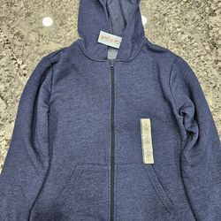 New-Blue Fleece Zip Up Hoodie