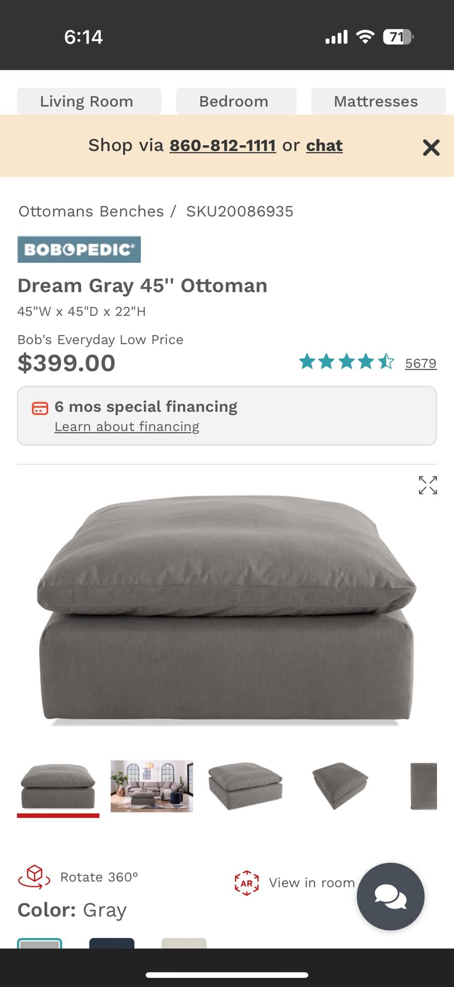 (2) Gray Ottomans