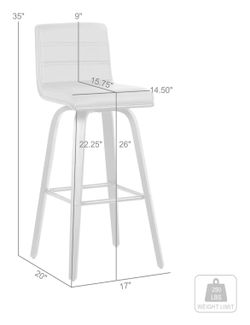 Swivel Gray Faux Leather Walnut Wood Chair