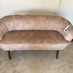 Small Brown Suede Couch Chair 
