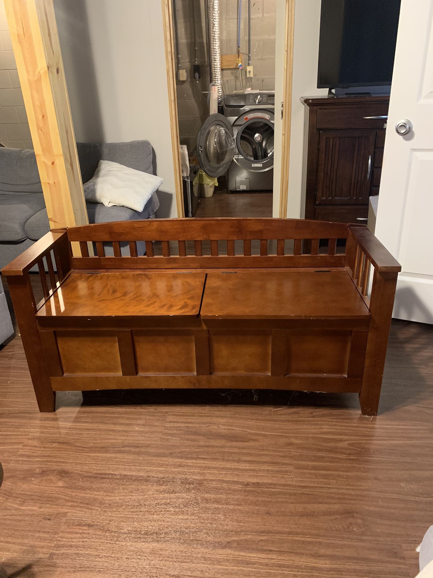 Wooden Bench with storage 