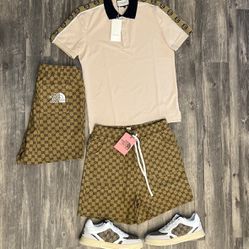 Gucci Shirt +Gucci Shorts+ Gucci Shoes Brand New With Box And Dust Bag 