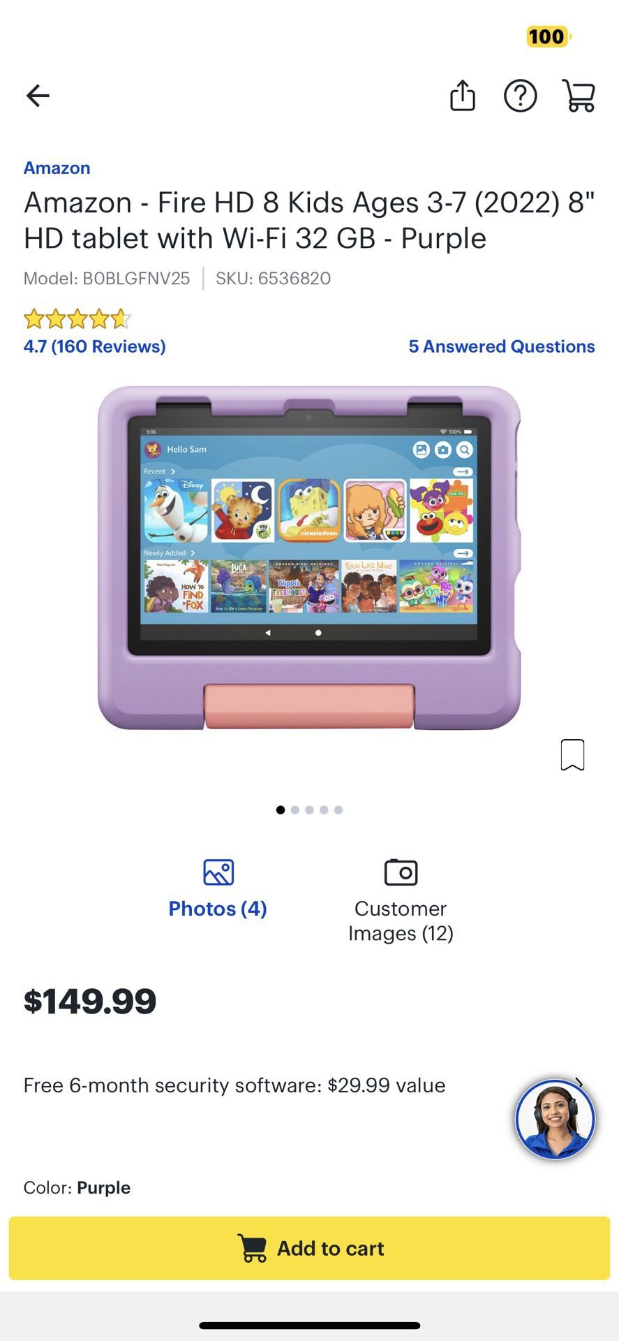 Amazon Fire HD Kids Tablet 2022 8th Generation 