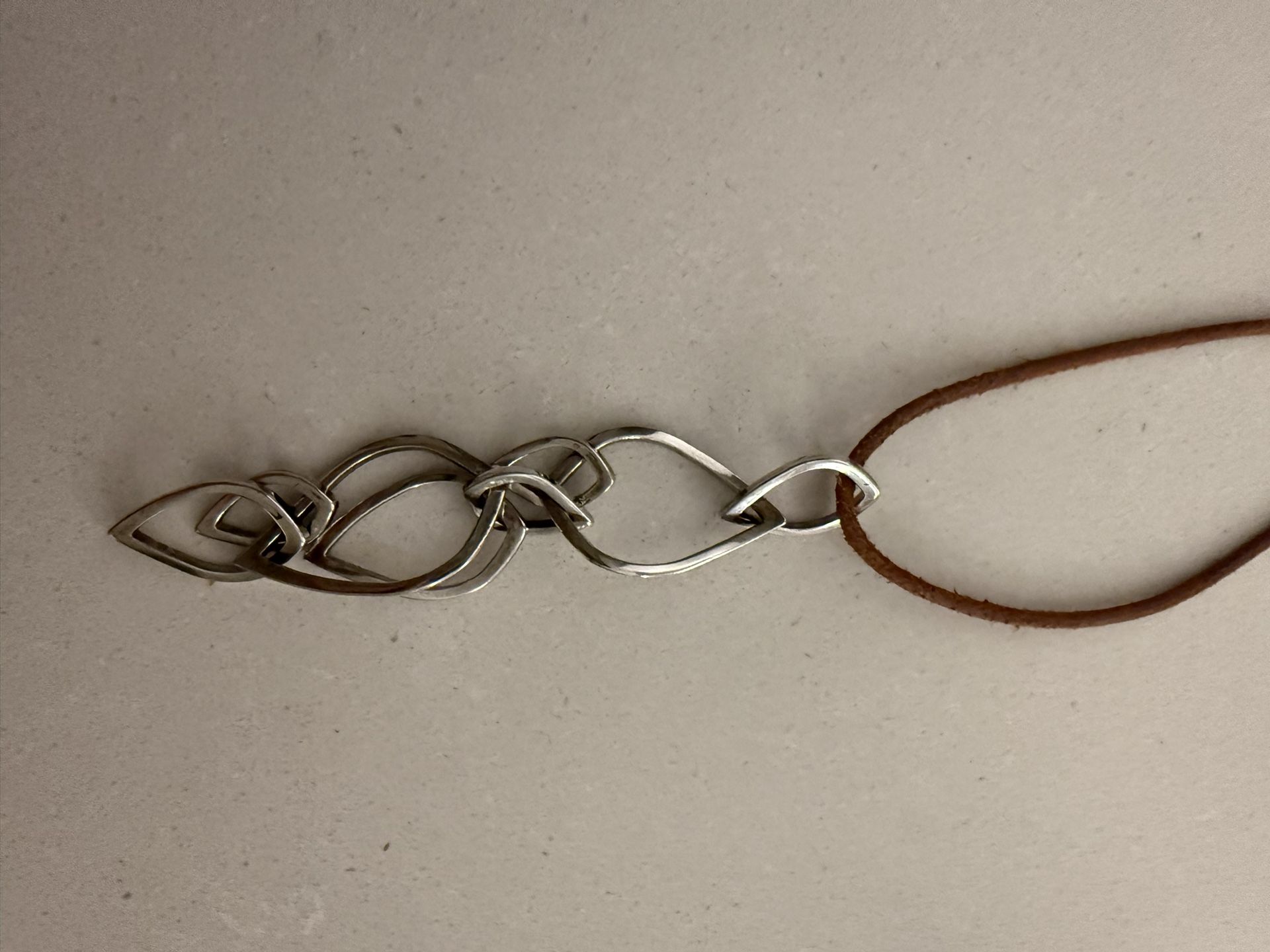 KENZO Necklace, Silver and Leather 