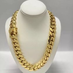 14k & 18k Miami Cuban Link Gold Plated 20mm Heavy Chain 