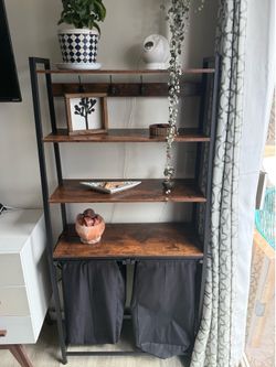 Laundry bins with shelving