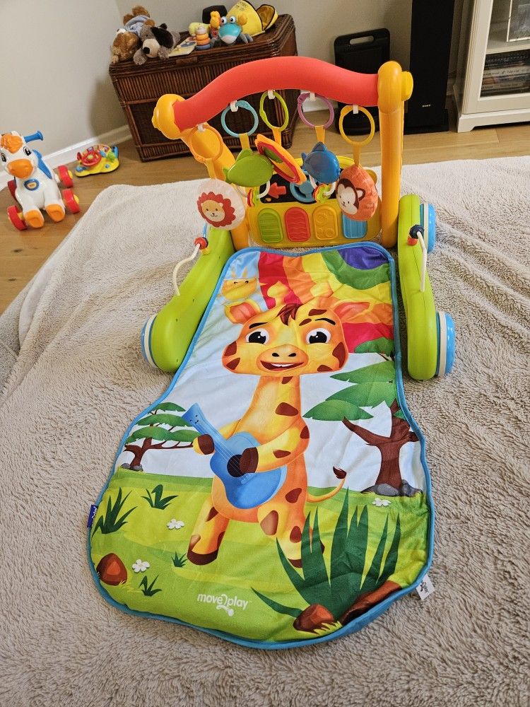 Move2Play, 4-in-1 Baby Play Mat & Activity Center Gym, Walker, Infant Toy for Tummy Time