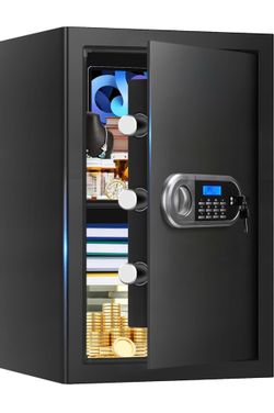 3.4 Cuft Large Safes for Home Use Fire and Water Proof, Anti-Theft Digital Home Safe With Programmable Keypad & Spare Keys, Home Safes Water and Firep