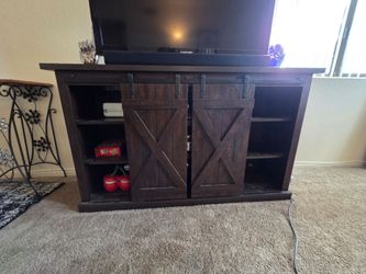 Rustic Barn Door TV Stand Console