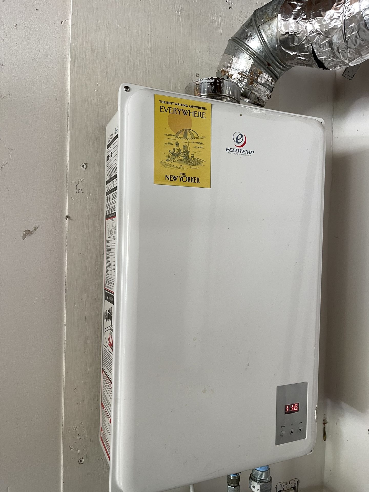Eco-temp natural gas water heater.
