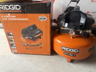 6 Gal. 150 PSI Portable Electric Oil-Free Jobsite Pancake Air Compressor with Dual Pressure Gauges and 2-Quick Couplers