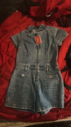 guess denim jean body suit