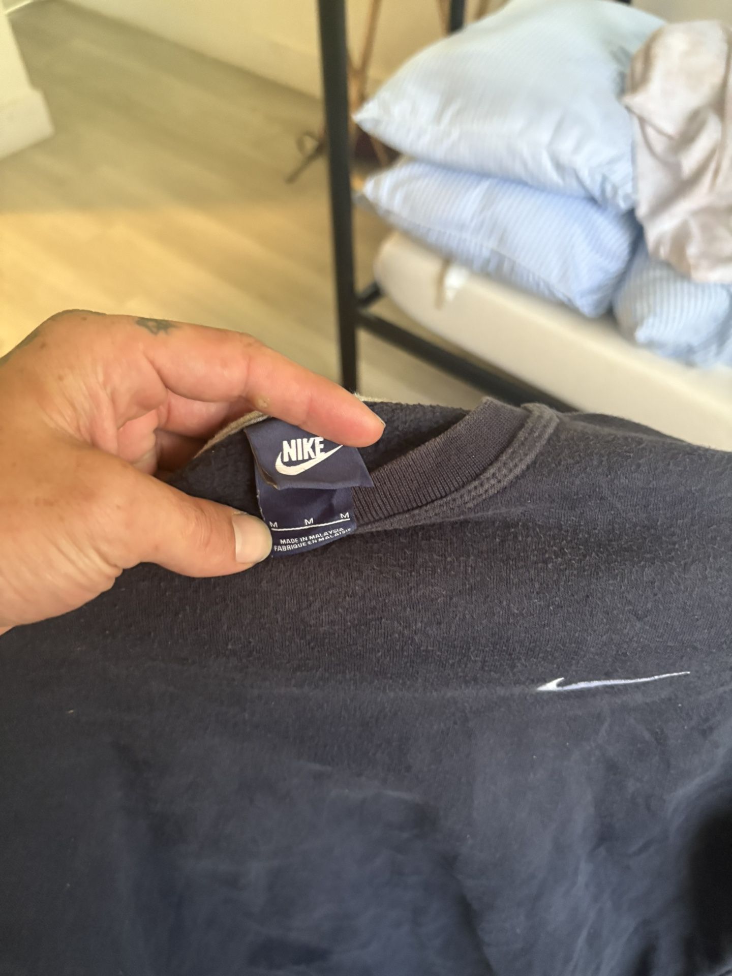 Beautifully Faded Black Nike Sweatshirt 90s Vintage A Grade Free Shipping