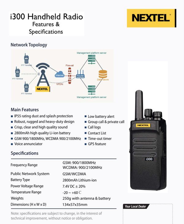 Nextel i300 AT&T Nationwide PushToTalk Walkie Talkie for Sale in