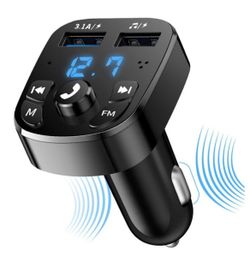 New Bluetooth Wireless Car FM Transmitter Adapter Hands Free Calling Music USB Charger