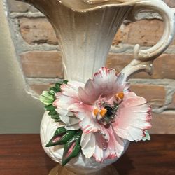 Beautiful Capodimonte Porcelain Pitcher