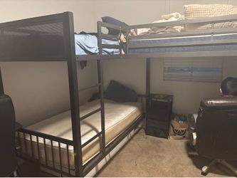 3 bunk bed with desk underneath