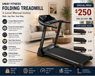 UMAY Fitness Home Folding Incline Treadmill📣📣📣📣📣