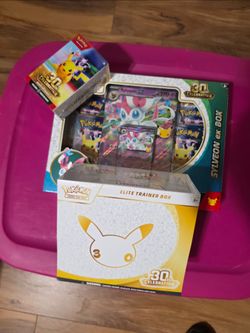 30th Celebration etb, bundle & Sylveon Ex box