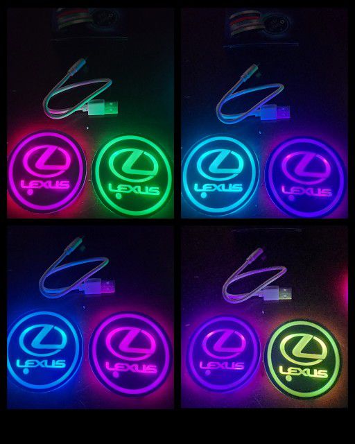 2 Led Color Changing USB charged Cupholder Coasters.  Colors slowly fade from one color to the next.  Other Cars available. 

CADILLAC CAR DOOR PROJ