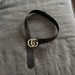 Gucci Moon Calfskin Pearl Double G 40mm Belt (check description)