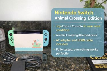 Nintendo Switch Animal Crossing Edition Complete w/ Dock & Charger