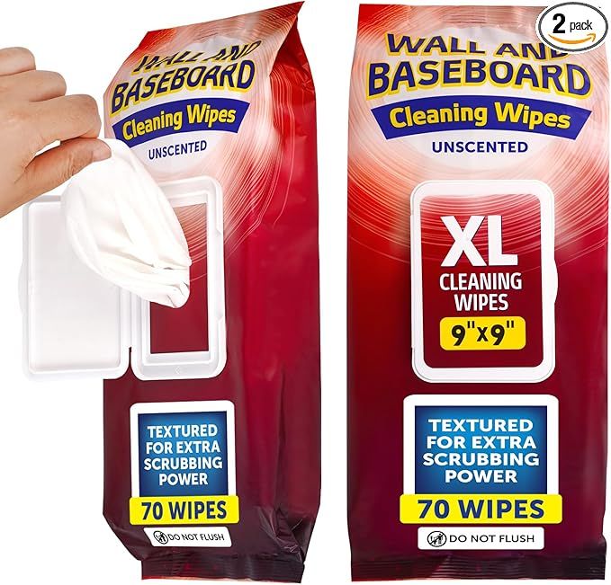IMPRESA [2 Pack] XL Wall and Baseboard Cleaner Wipes 140 CT