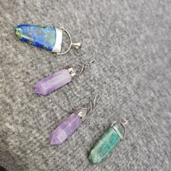Silver Pendants And Different Stones