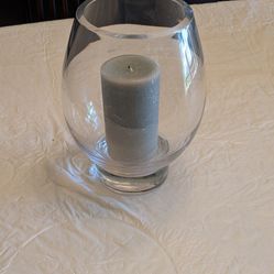 Leaded Crystal Footed Vase/Hurricane.  Beautiful Condition.  Heavy.