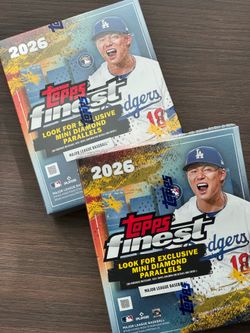 2026 Topps Finest Baseball MLB Sealed Mega Box Lot of 2! Mini Diamond Parallels!