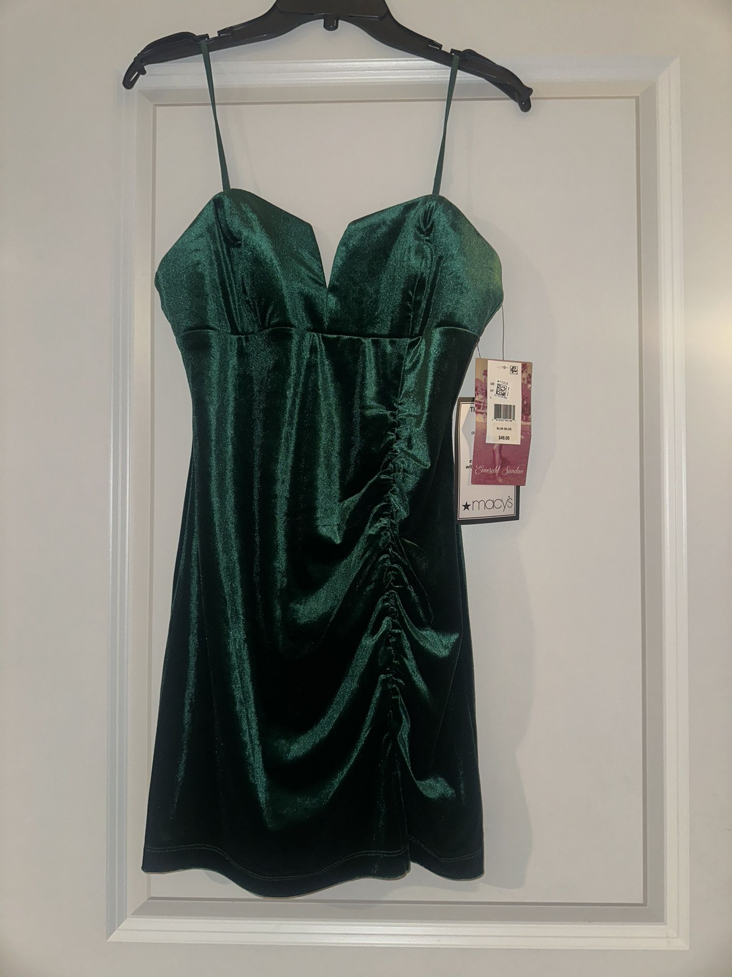 Emerald Sundae Green velvet Mini Dress