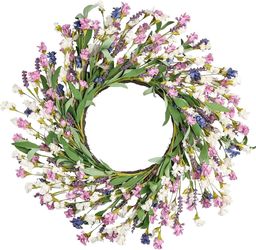 **New**Spring Summer Floral Wreath 16 inch